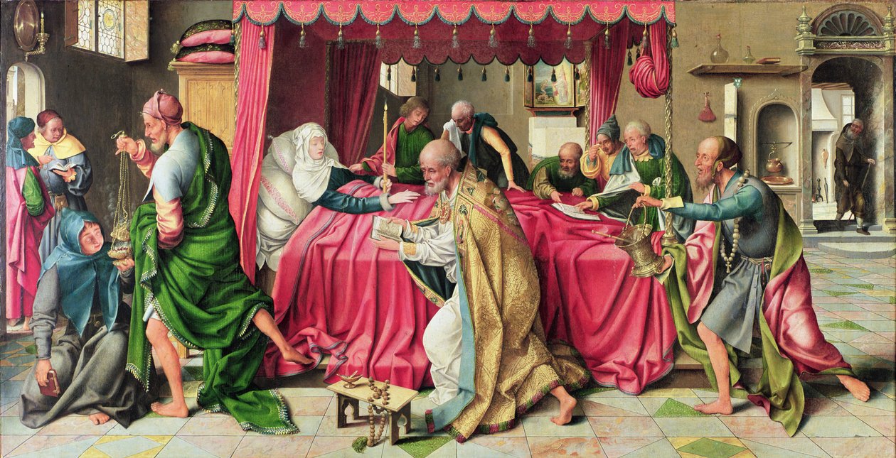 Drieluik met de Dood van de Maagd, 1515 door Joos van Cleve