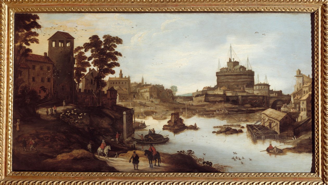 Uitzicht op de Tiber en het Castel Sant