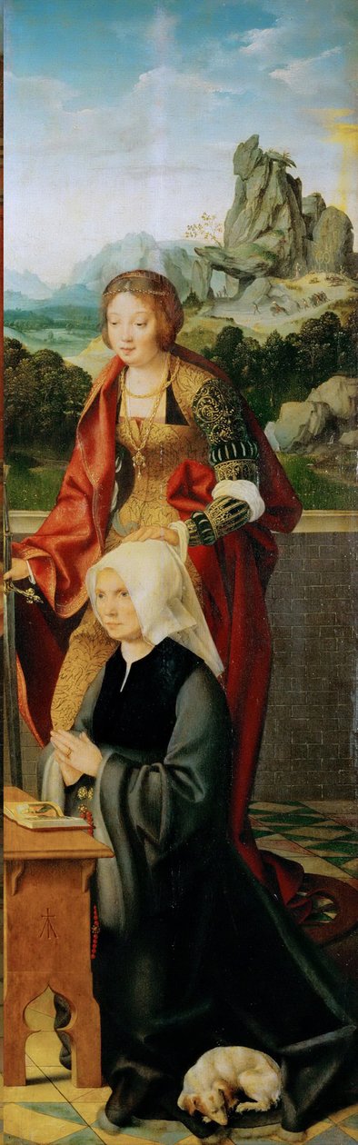 Vroeg-Nederlandse kunst: met schenker (gevleugeld altaar, rechter paneel) door Cleve, Joos van (ca. 1485-1540), ca. 1530 door Joos van Cleve