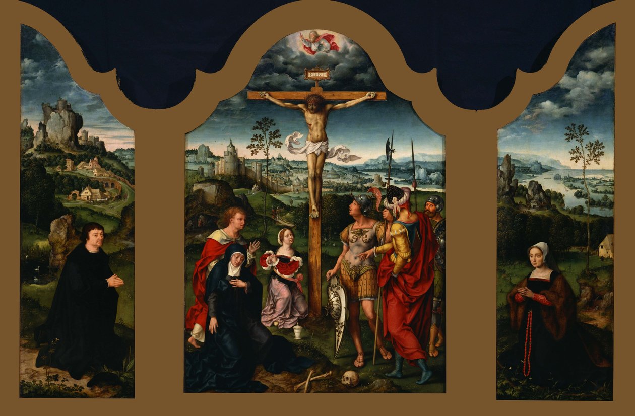 Drieluik: Kruisiging van Christus door Joos van Cleve