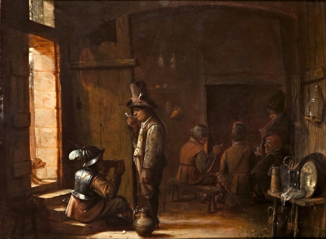 Interieur van een herberg door Joos van Craesbeeck