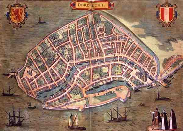 Kaart van Dordrecht, uit 