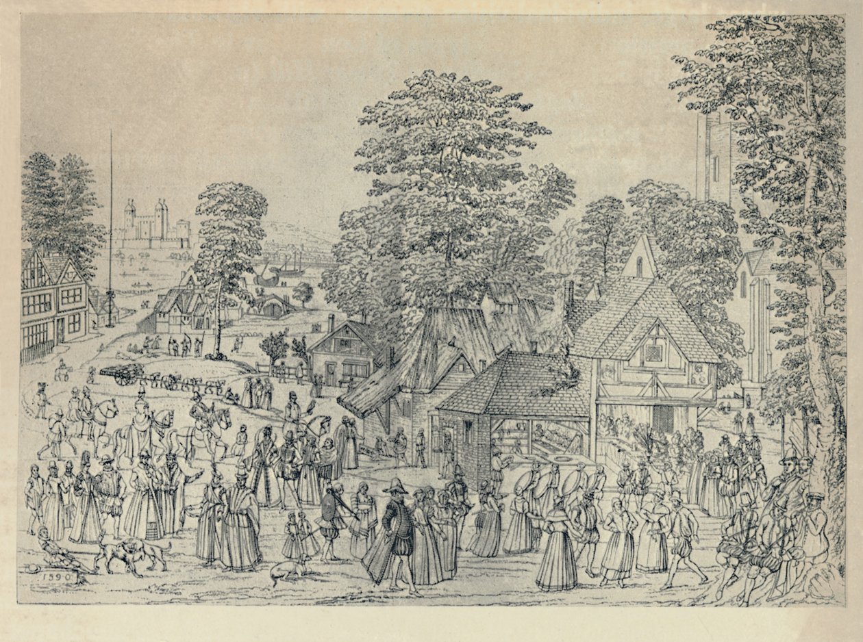 Een huwelijksfeest in Bermondsey door Joris Hoefnagel