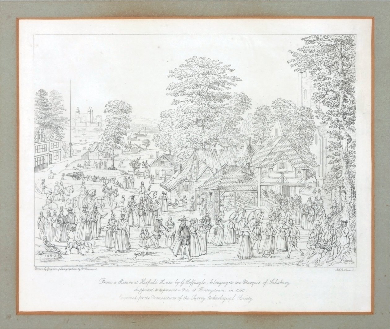 Feest in Horseydown, ca. 1590 door Joris Hoefnagel