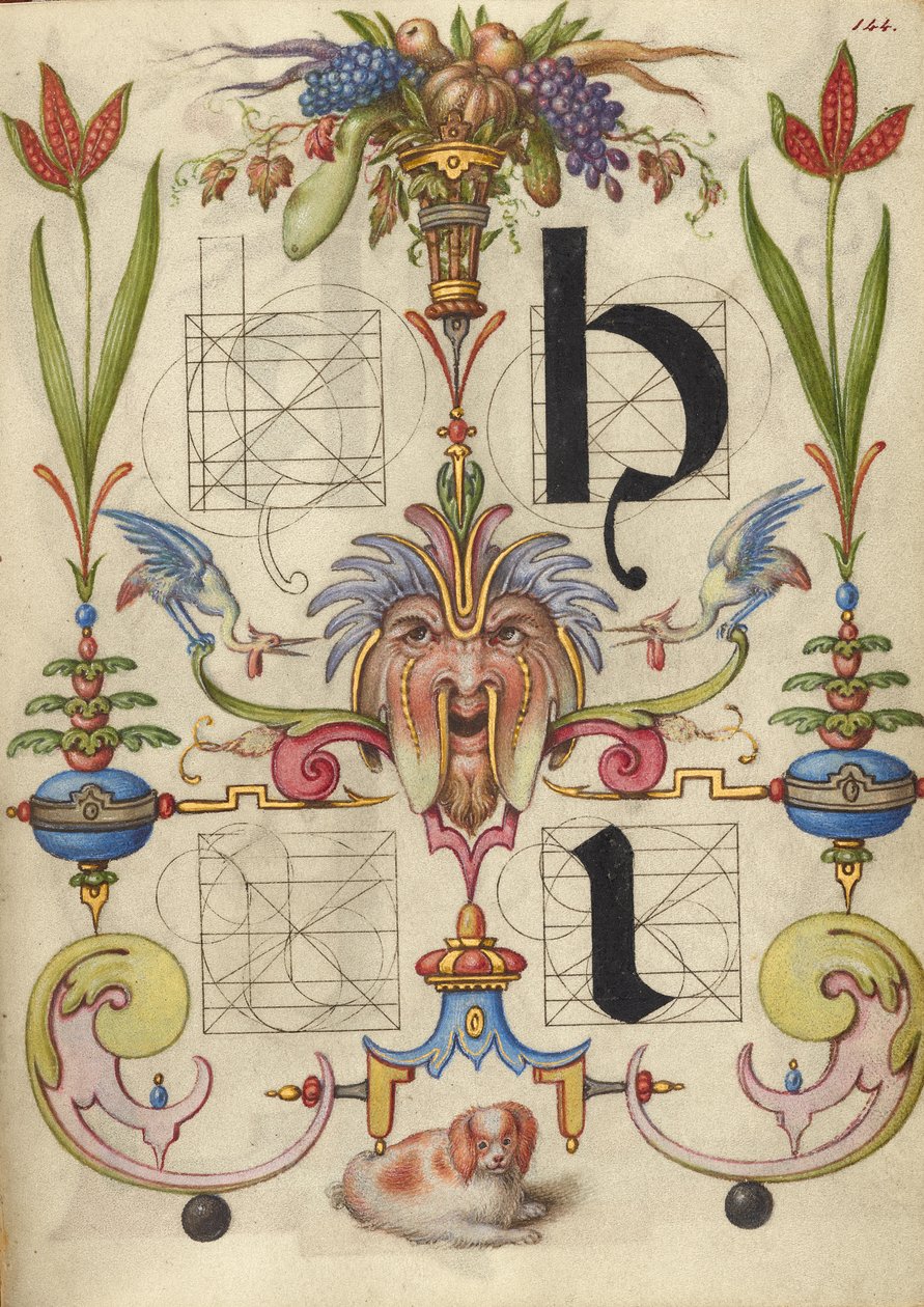 Handleiding voor het construeren van de letters h en i door Joris Hoefnagel