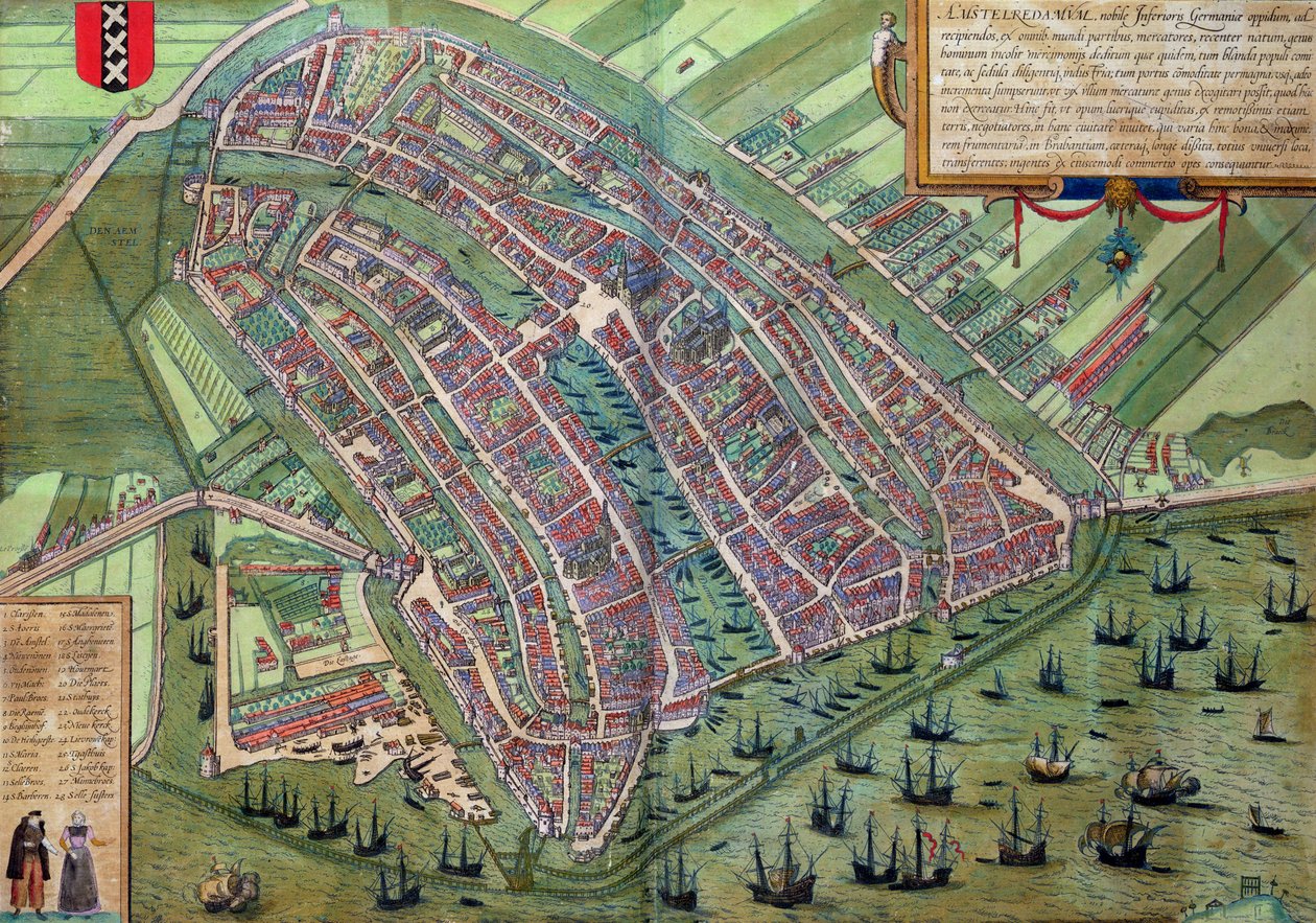 Kaart van Amsterdam, uit 