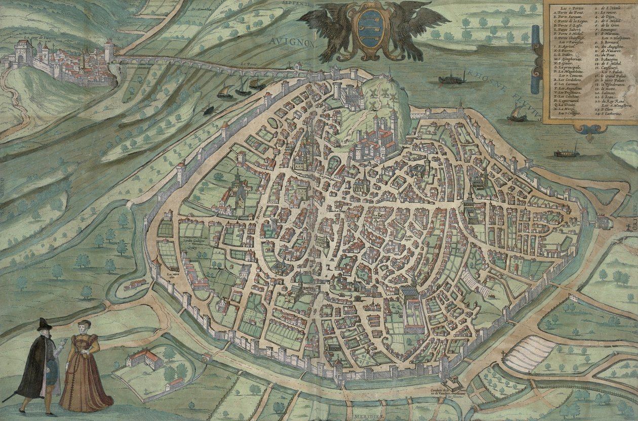 Kaart van Avignon, uit 