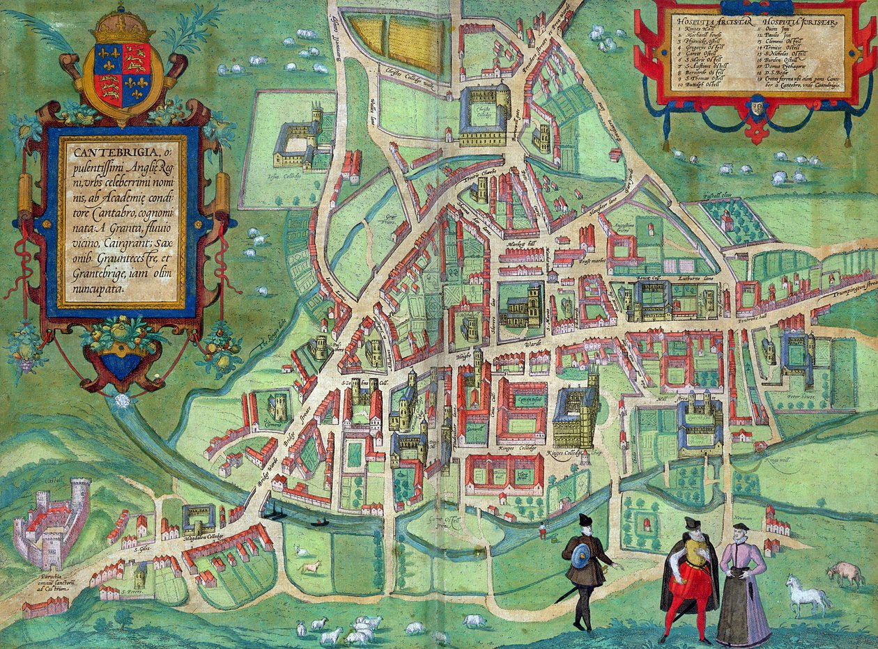 Kaart van Cambridge, uit 