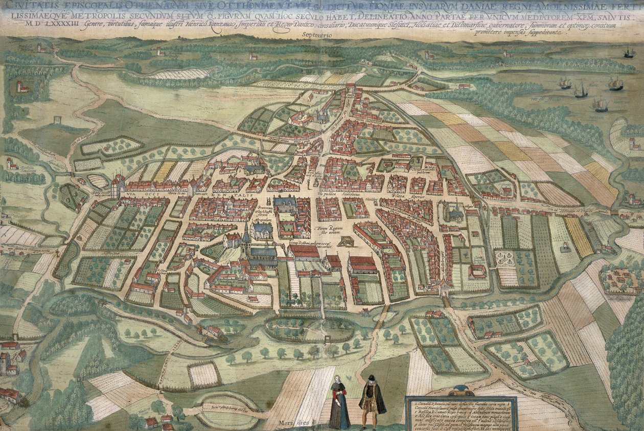 Kaart van Odense, uit 