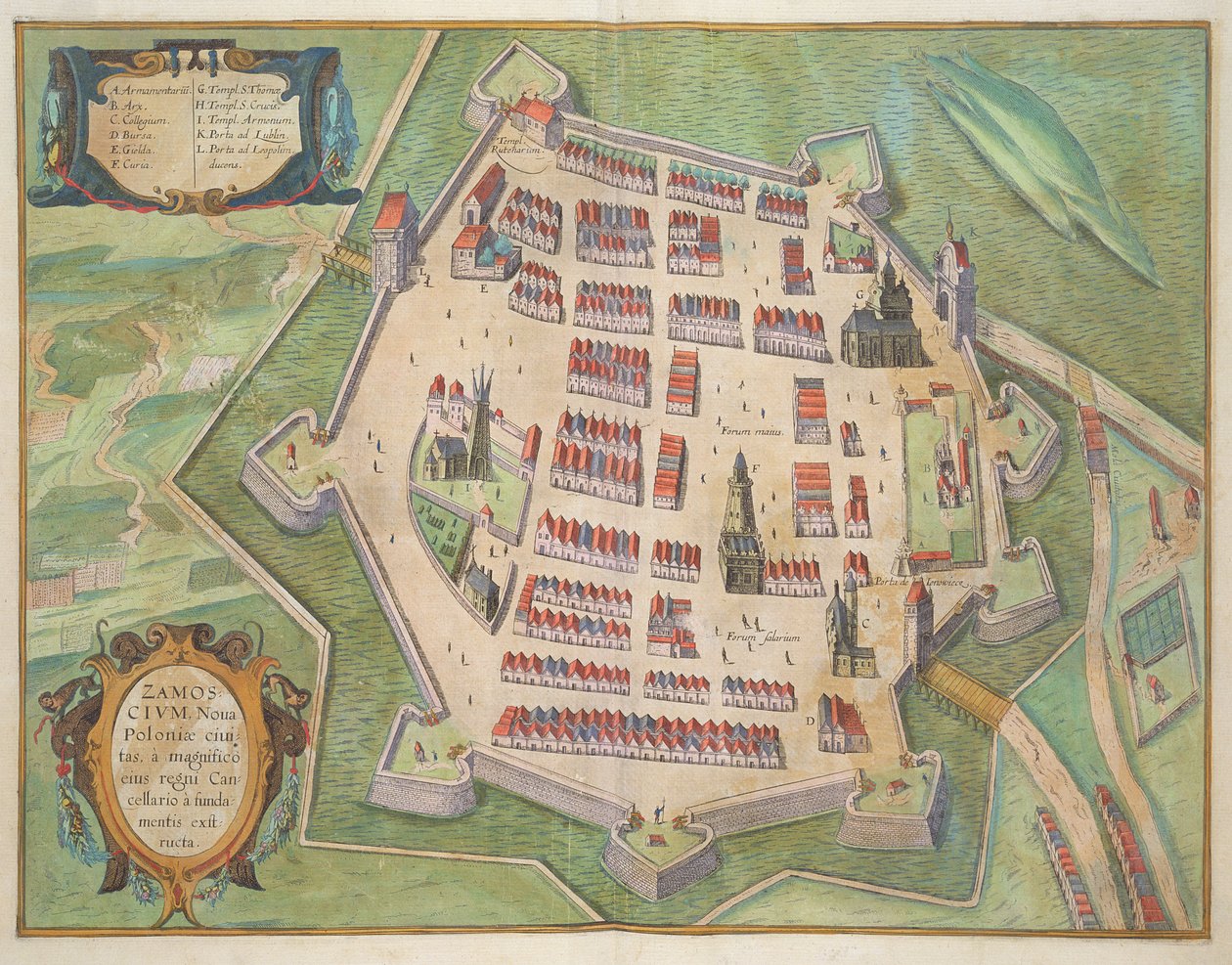 Kaart van Zamosc, uit 
