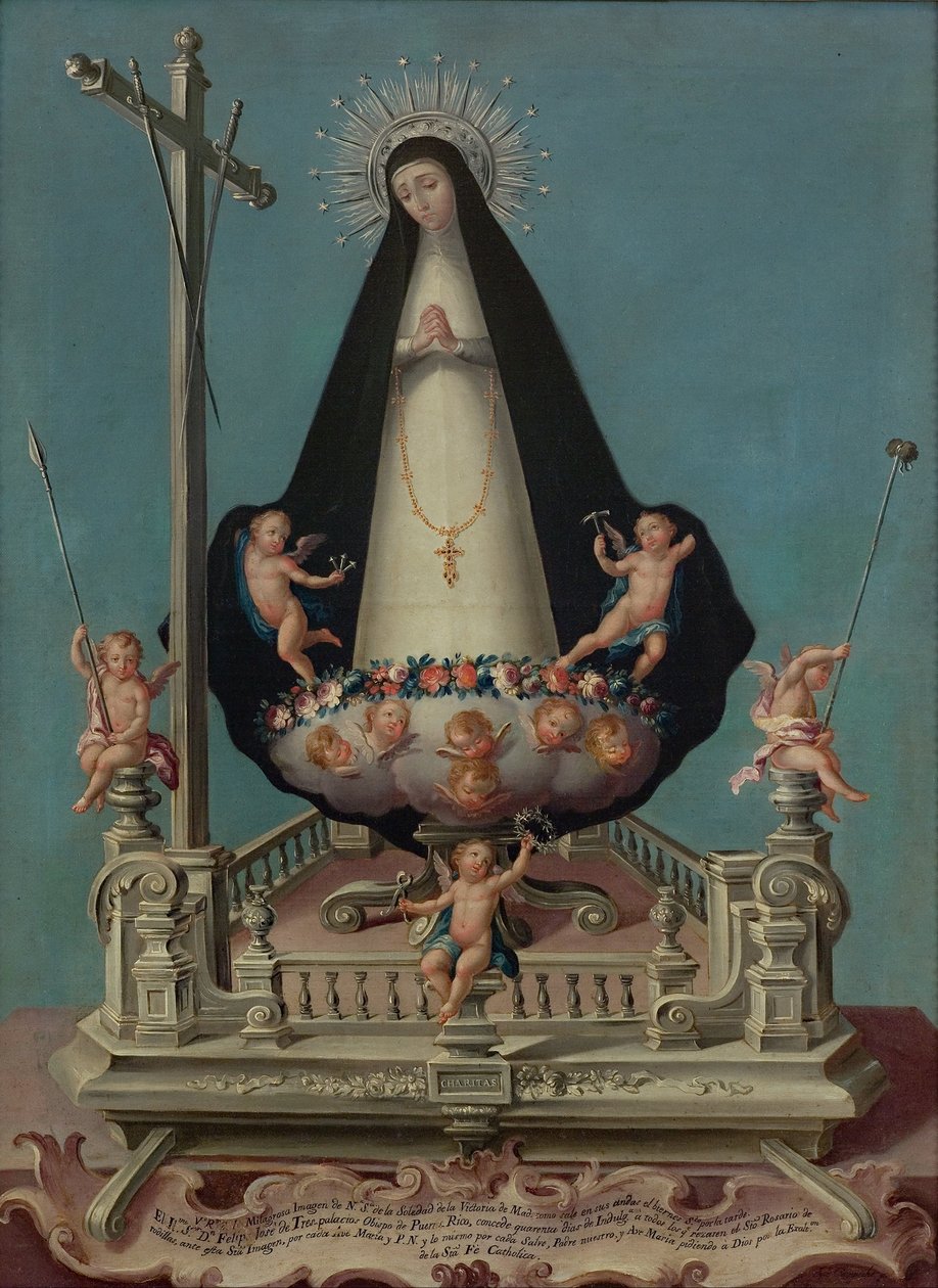 Maagd van de Eenzaamheid, van het Mínimos de la Victoria Klooster door José Campeche