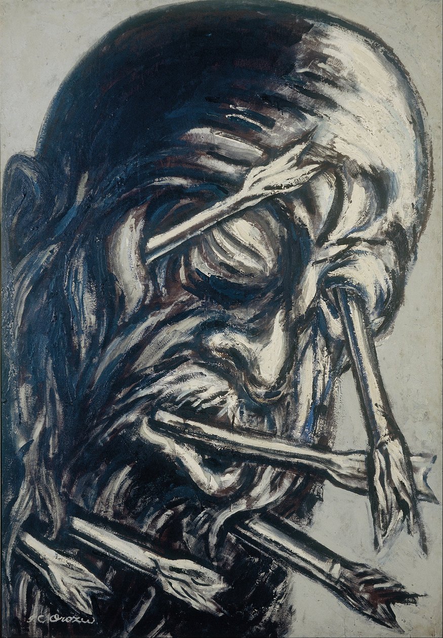 Hoofd doorboord met pijlen, uit de Los teules-serie door José Clemente Orozco