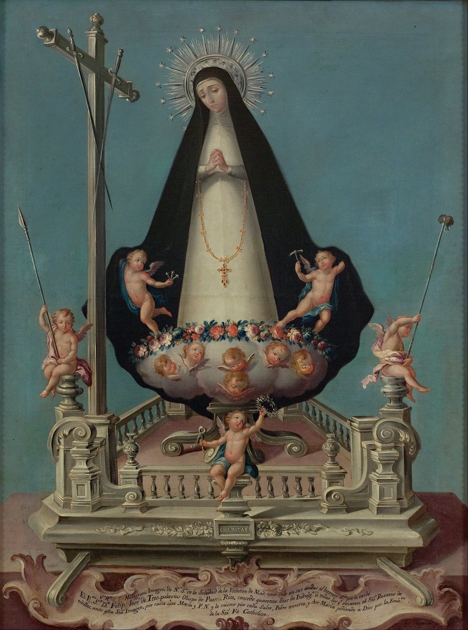 Maagd van de Eenzaamheid, van het Mínimos de la Victoria-klooster door José Campeche