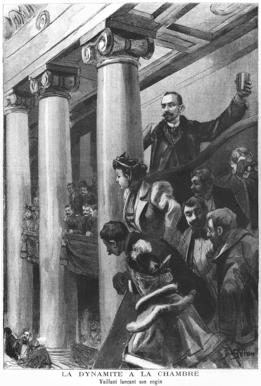Dynamiet ontploft in de Kamer van Afgevaardigden in Parijs, december 1893 door Jose Belon