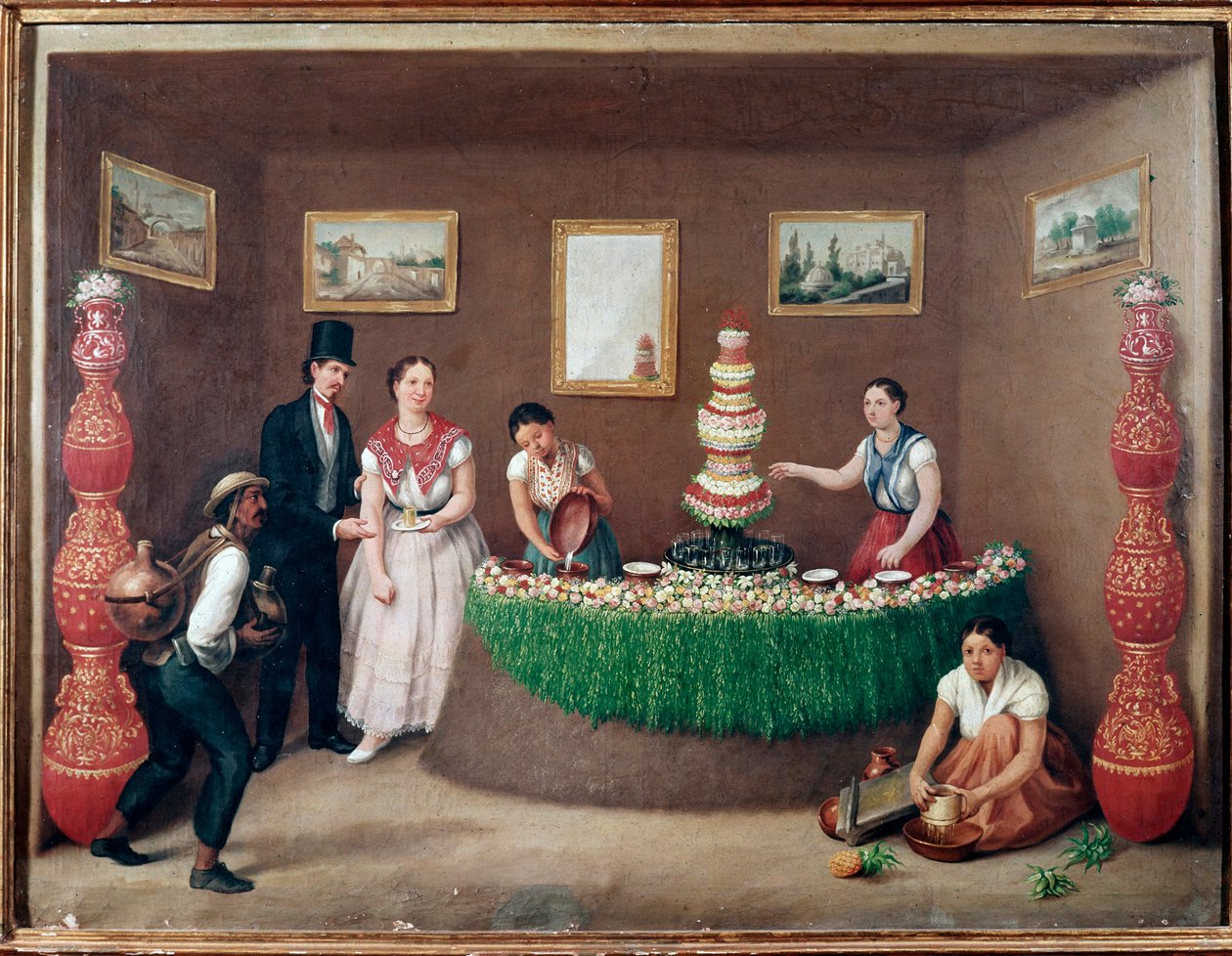 Chufa horchata verkopers (orxata de xufa of orxata de xufla) drank uit de regio Valencia, Spanje door Jose Agustin Arrieta