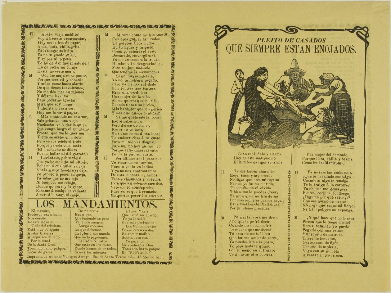 Streit der Ehepartner, die immer wütend sind door José Guadalupe Posada