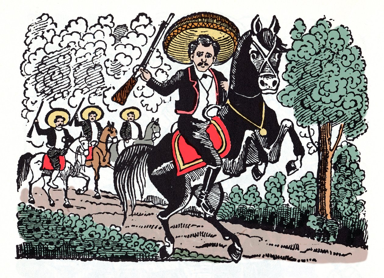 Romero Macario - De Mexicaanse Revolutie (1910-1920) - Houtsnede door Jose Guadalupe Posada (1852-1913) door José Guadalupe Posada