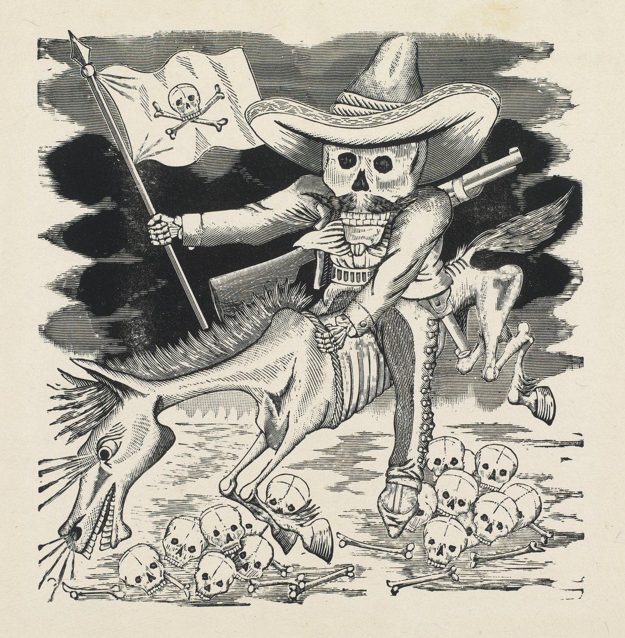 De Grote Schedel van Emiliano Zapata door José Guadalupe Posada