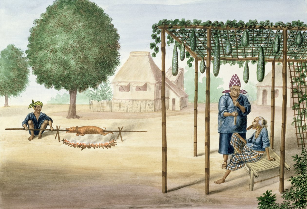 Dorpsscène nabij Manilla, uit 