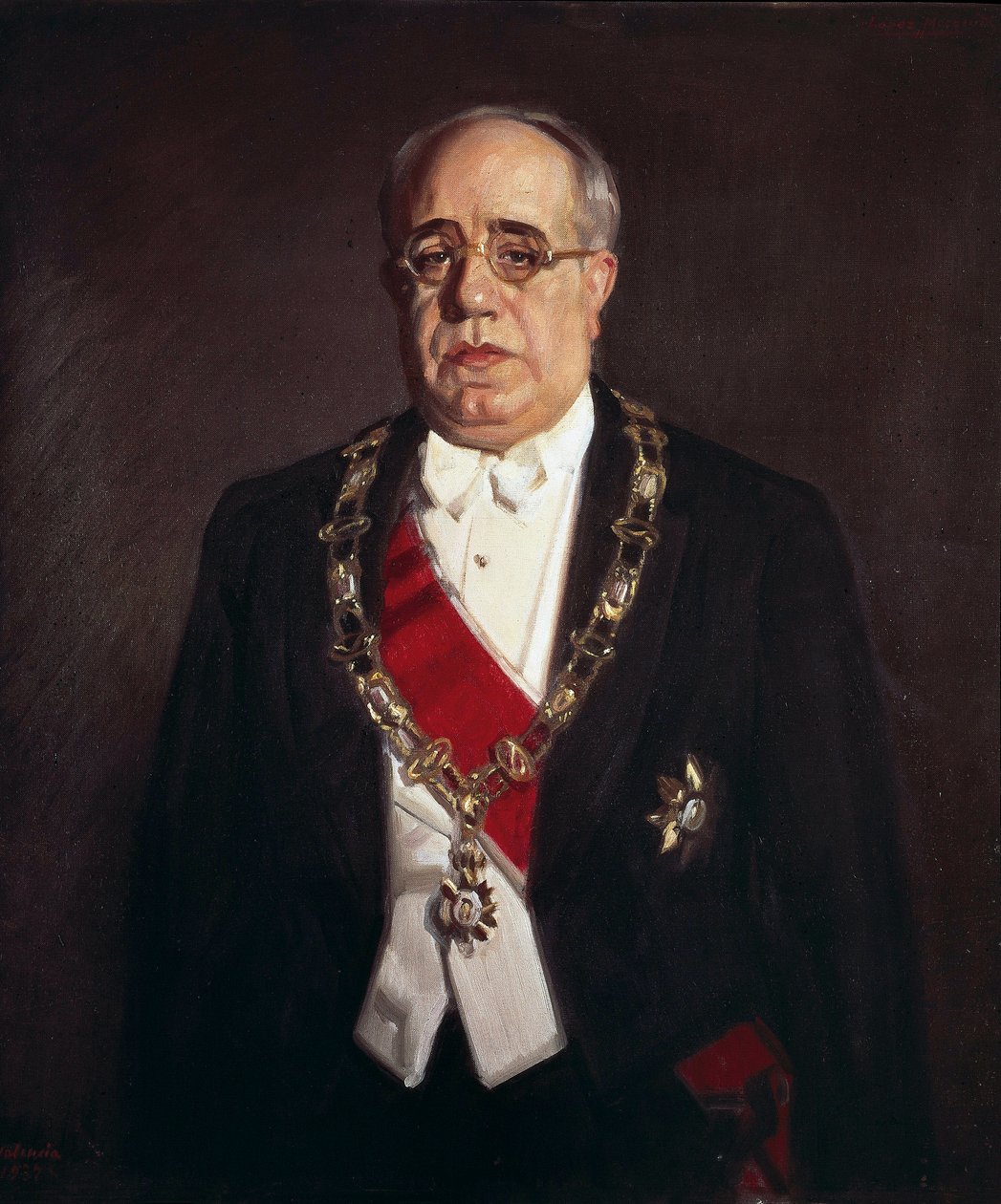 Portret van Manuel Azana (1880-1940), Spaans politicus door Jose Maria Lopez Mezquita
