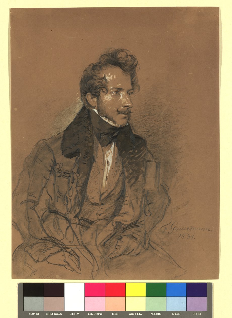 Friedrich Gauermann (1807-1862), schilder, graficus door Josef Danhauser