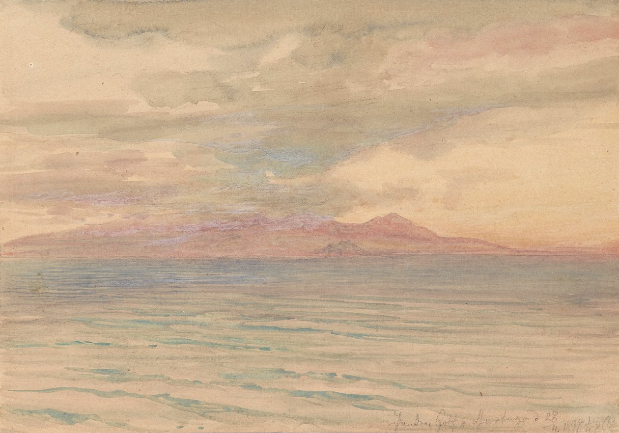 Zonsondergang in de Golf van Carthago door Josef Hoffmann