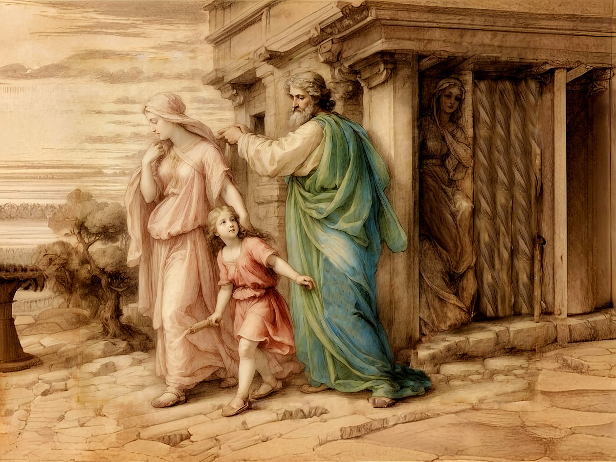 Hagar en Ismaël weggestuurd door Josef Johann Michel