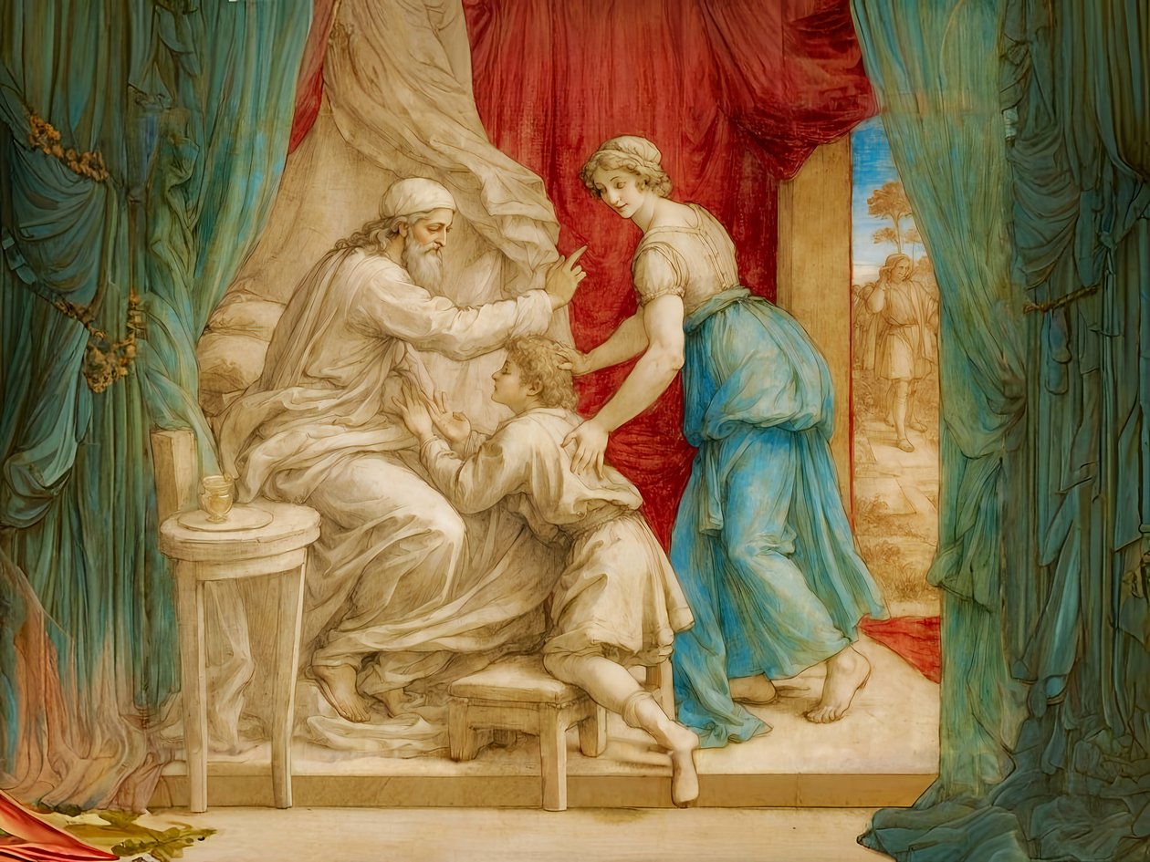 Isaak zegent Jakob door Josef Johann Michel