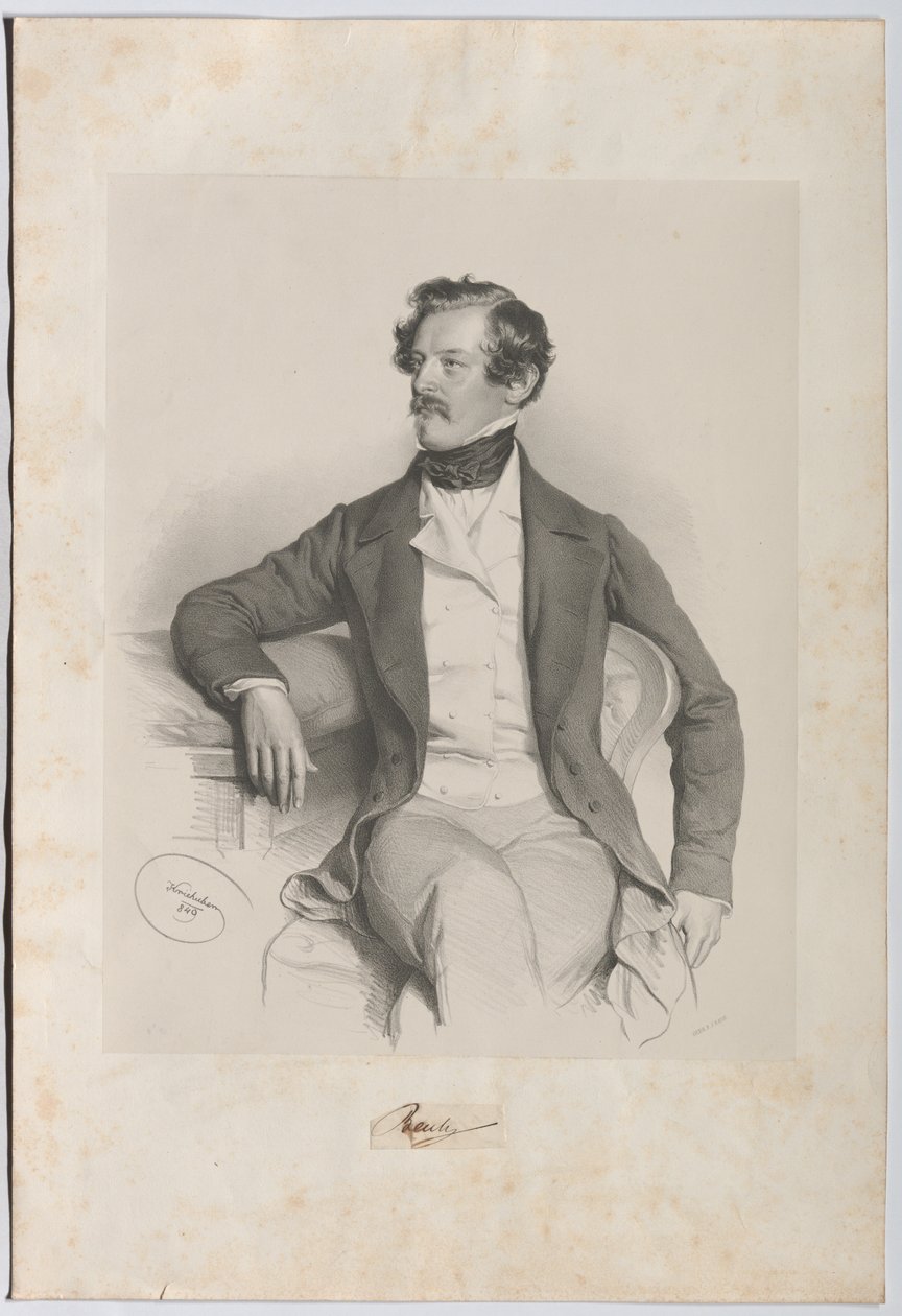 Alexander Freiherr von Bach (1813-1893), jurist, politicus door Josef Kriehuber