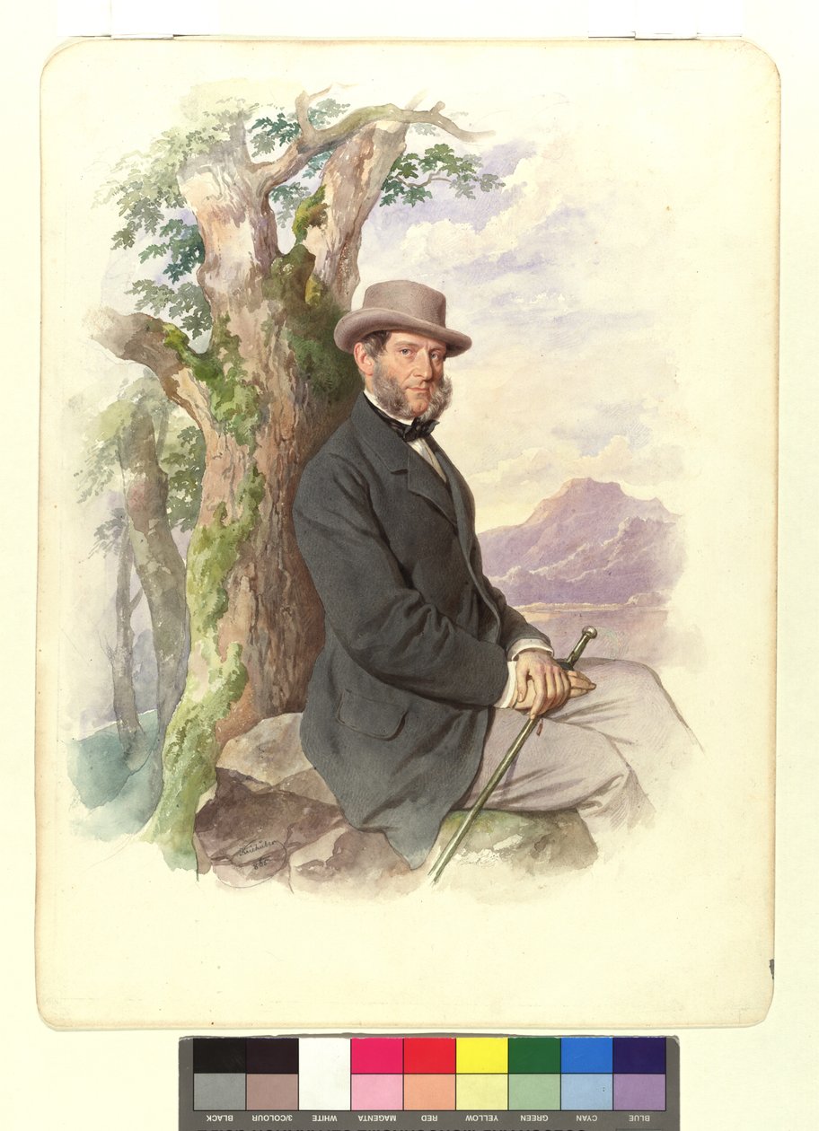 Anton Ritter von Schmerling, president van het Hooggerechtshof enz. door Josef Kriehuber