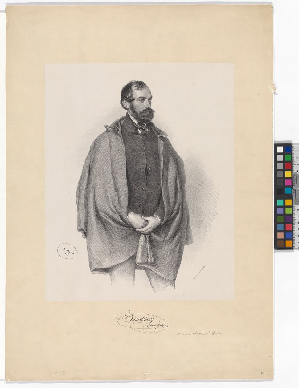August Sicard von Sicardsburg door Josef Kriehuber