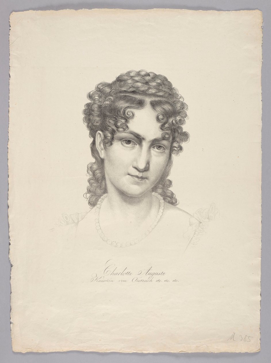 Charlotte Auguste, keizerin van Oostenrijk enz. door Josef Kriehuber