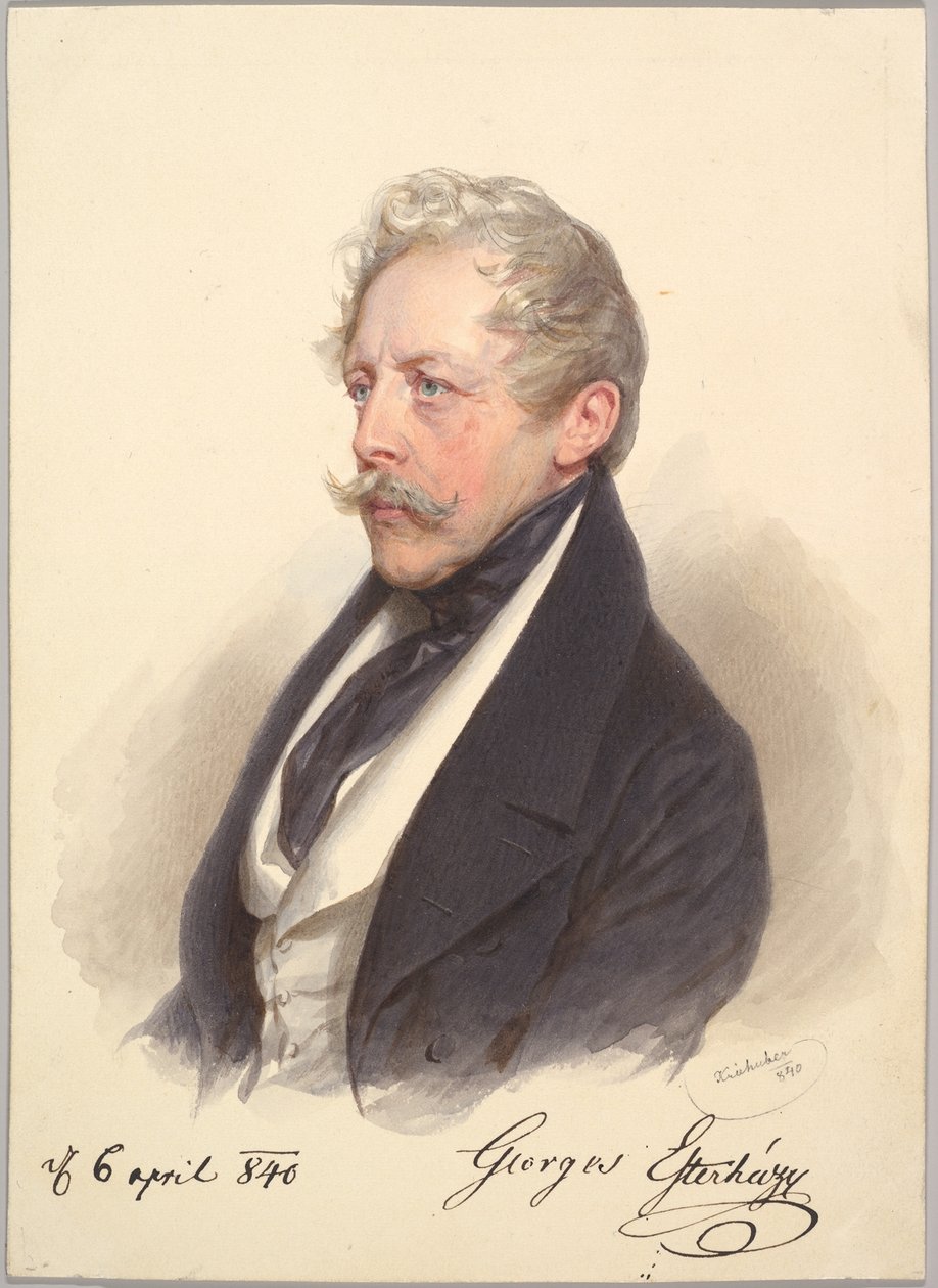 Graaf Georg Esterházy van Galántha door Josef Kriehuber
