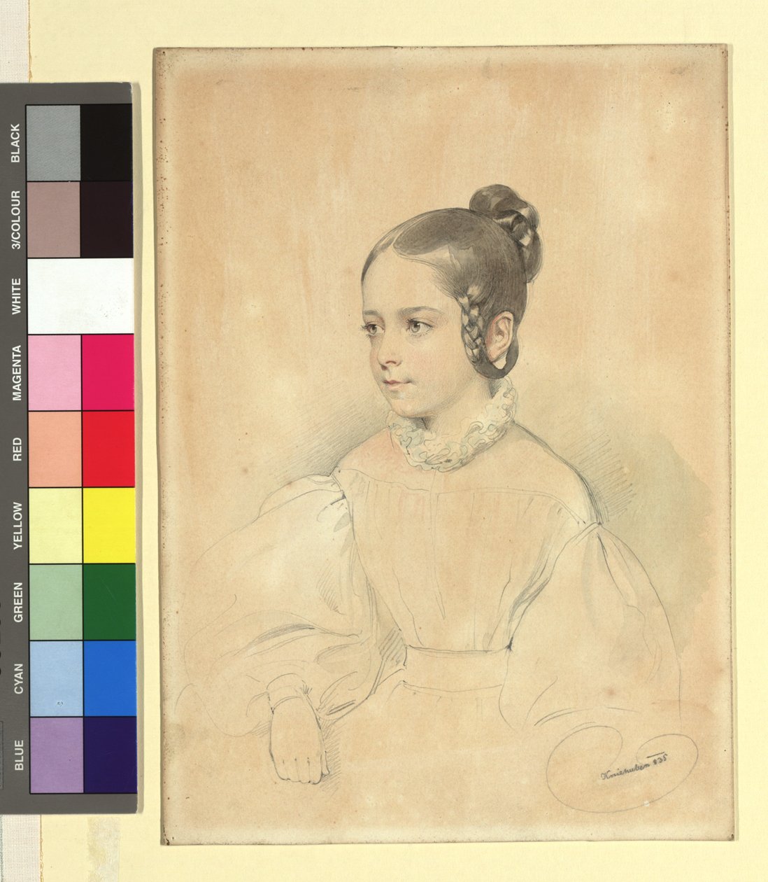 Emilie Kriehuber, dochter van Josef Kriehuber (?) door Josef Kriehuber