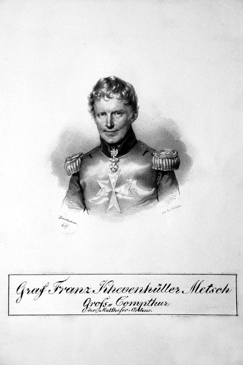 Franz Khevenhüller-Metsch Litho door Josef Kriehuber