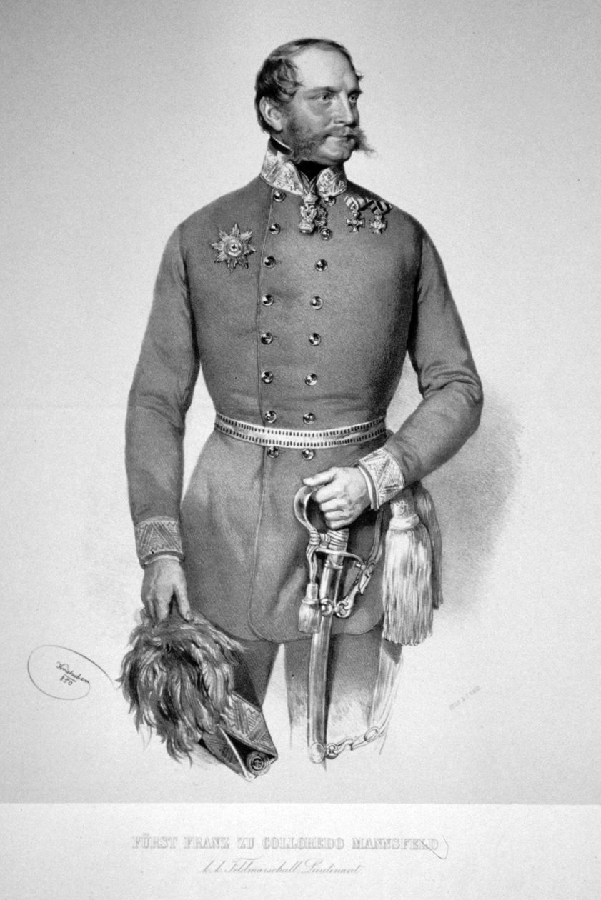 Franz de Paula Colloredo-Mansfeld Litho 3 door Josef Kriehuber