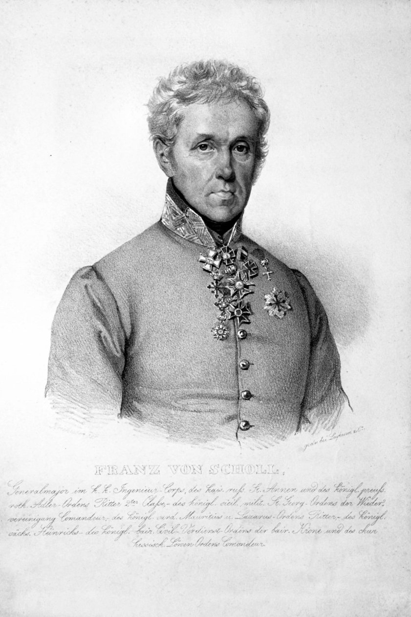 Franz von Scholl Litho door Josef Kriehuber