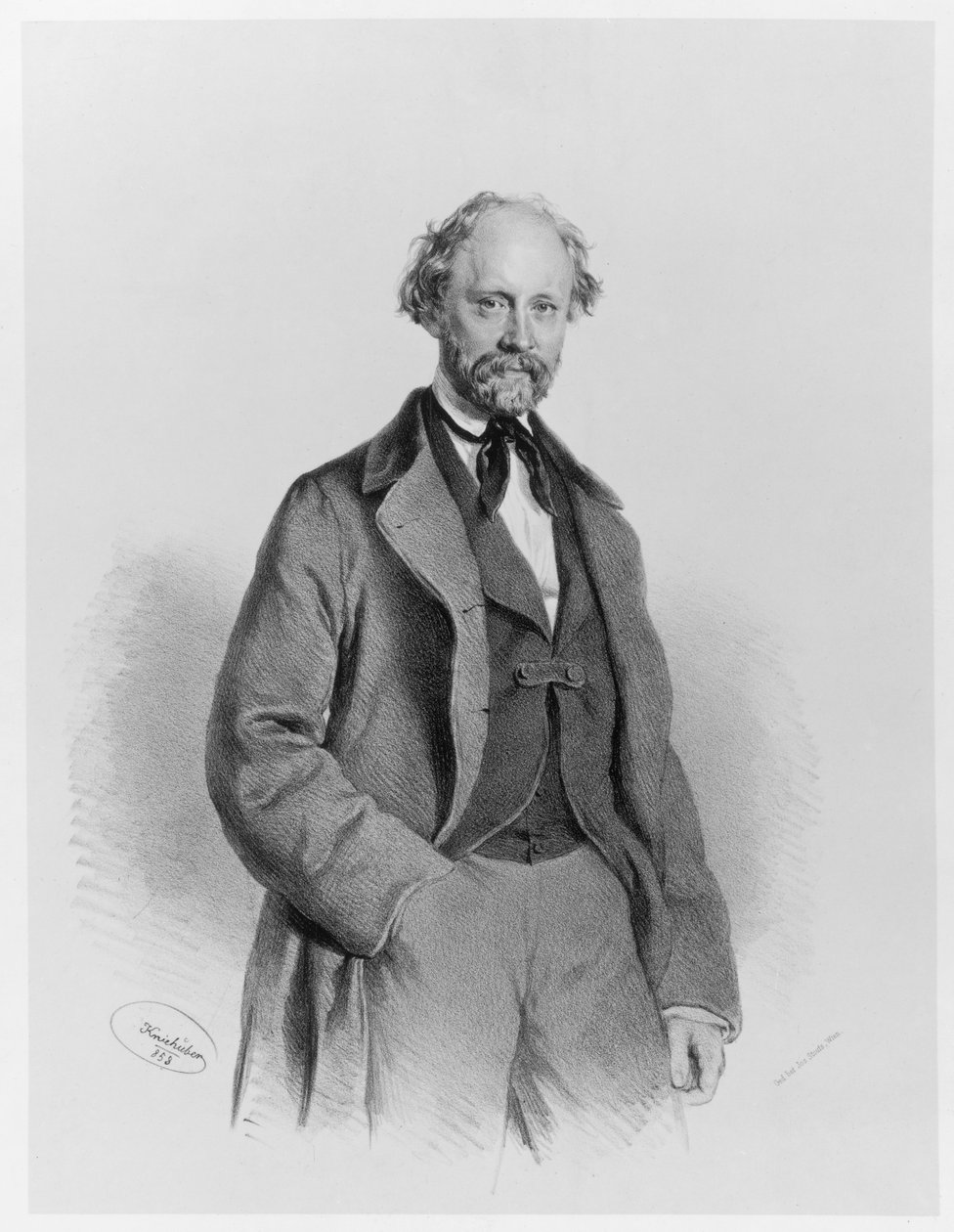 Friedrich Hebbel door Josef Kriehuber