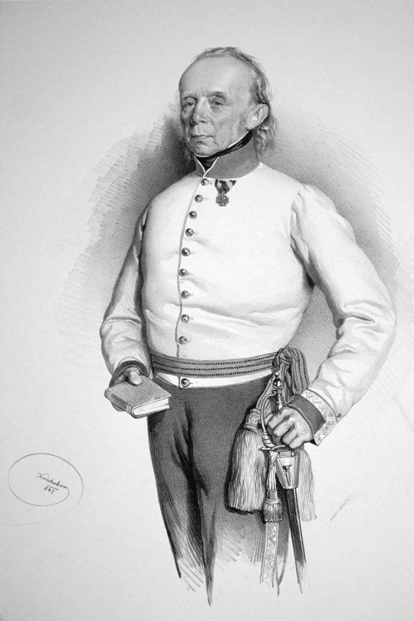 Friedrich Hochenegg Litho door Josef Kriehuber