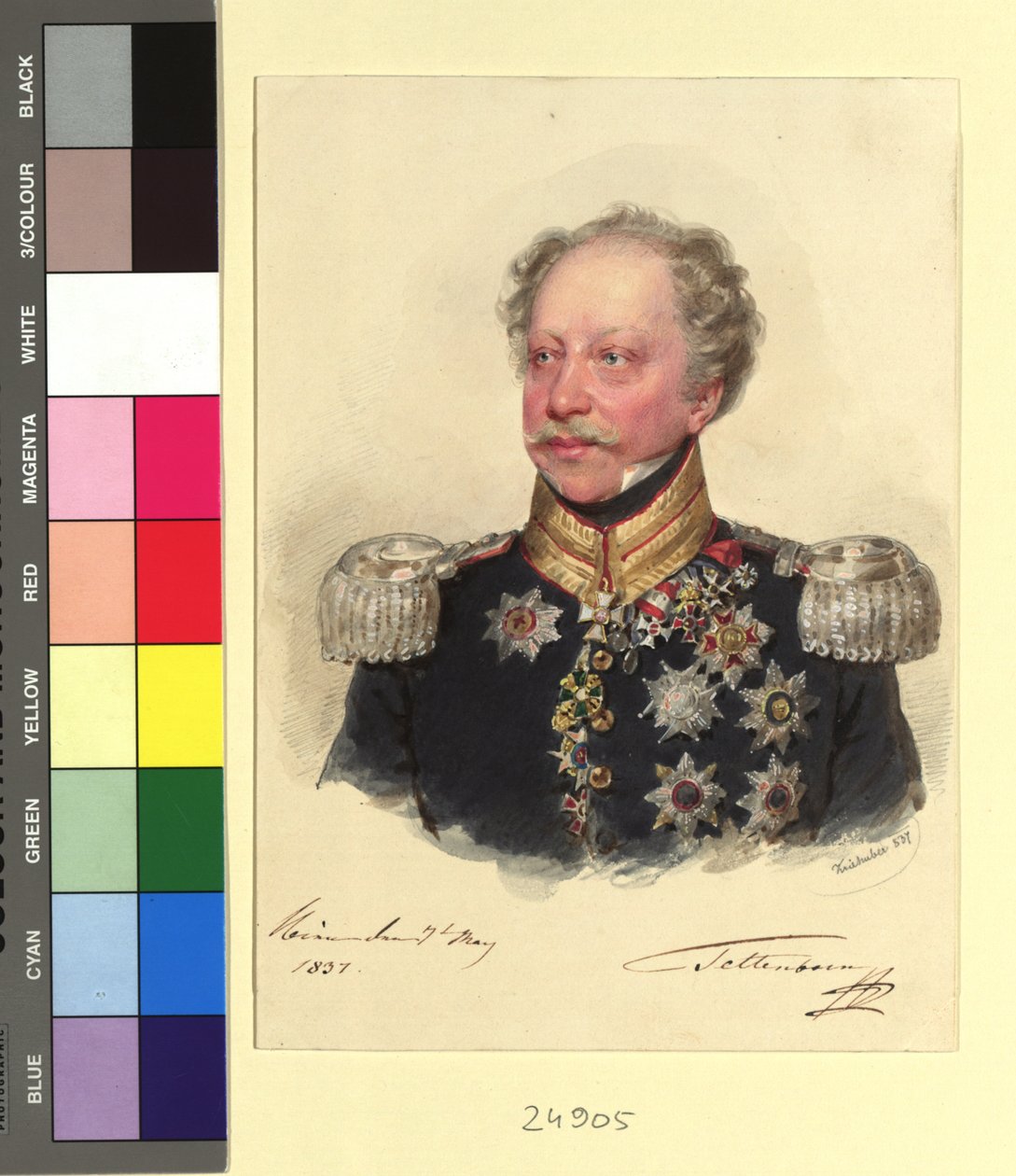Generaal C. F. baron Tettenborn door Josef Kriehuber