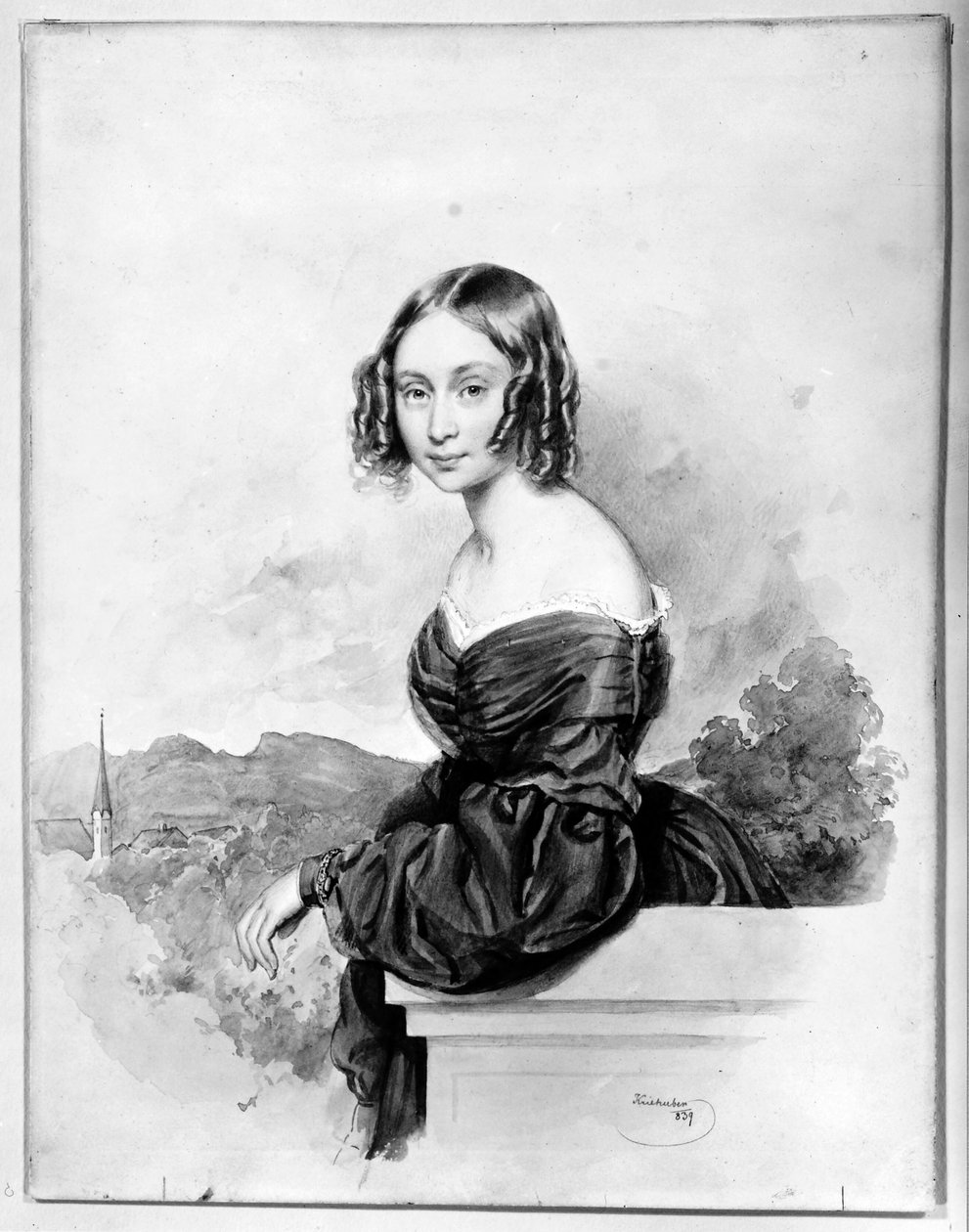 Gravin Natalia Alexandra von Buxhövden, gehuwd met K.G. Löwenhielm door Josef Kriehuber