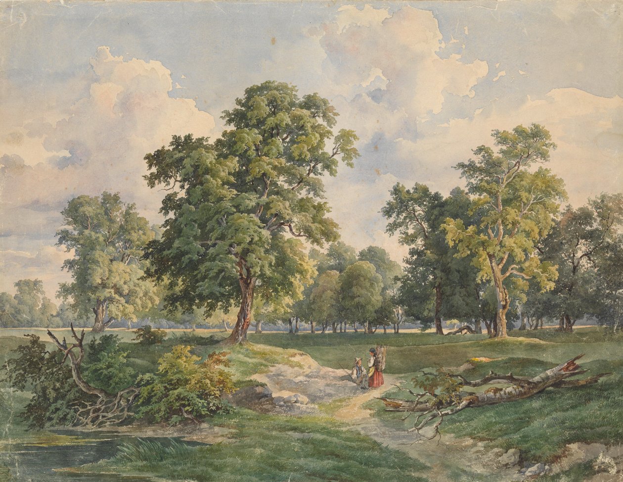 Groot parklandschap, Laxenburg door Josef Kriehuber