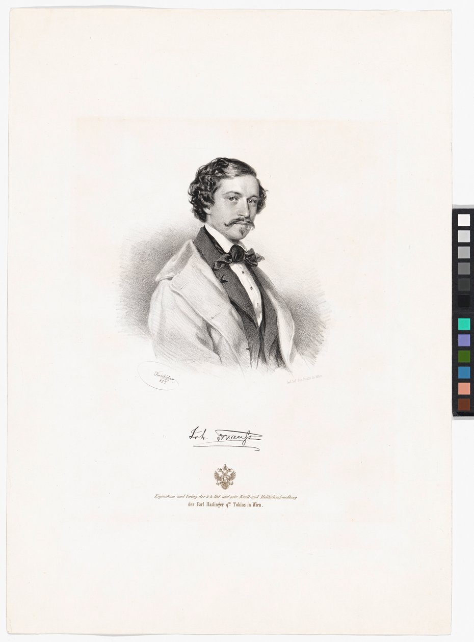 Johann Strauss (zoon) door Josef Kriehuber