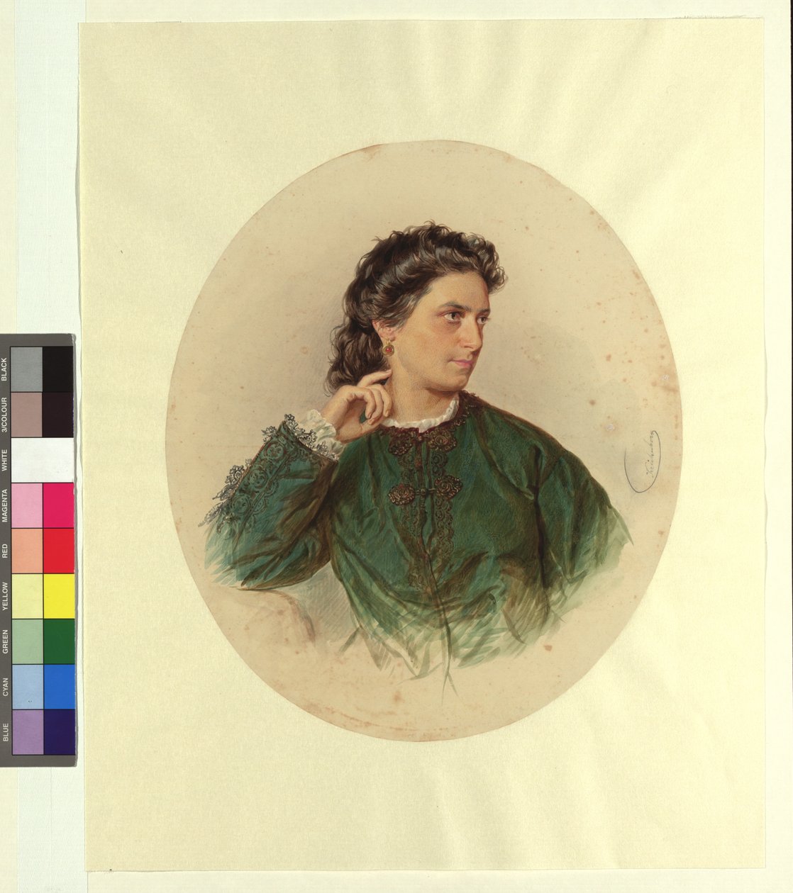 Karoline () Jagemann, zus van de schilder Ferdinand Jagemann. door Josef Kriehuber