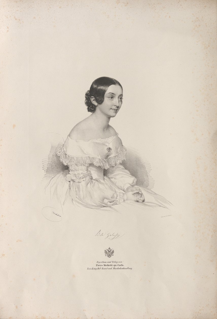 Portret van de operazangeres Rita Gabussi 1810-1891, 1840 door Josef Kriehuber