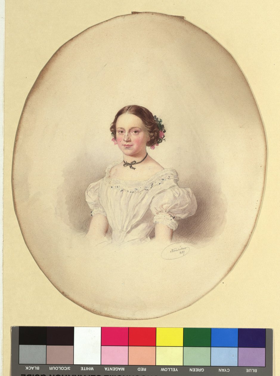 Wilhelmine Uhl, geboren Waisnix door Josef Kriehuber