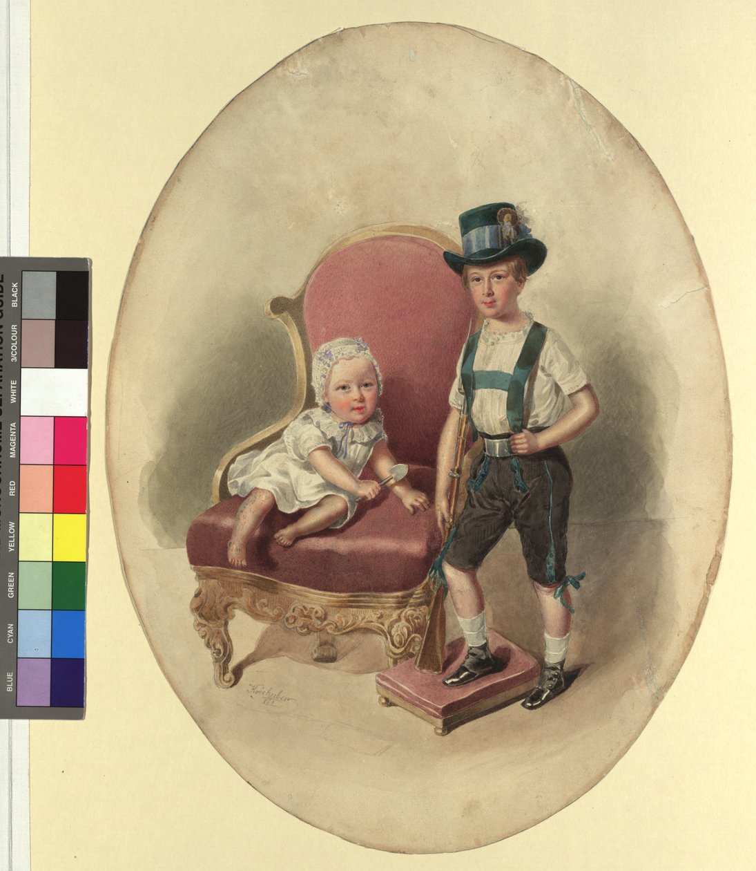 Twee kinderen, waarschijnlijk uit de keizerlijke familie door Josef Kriehuber