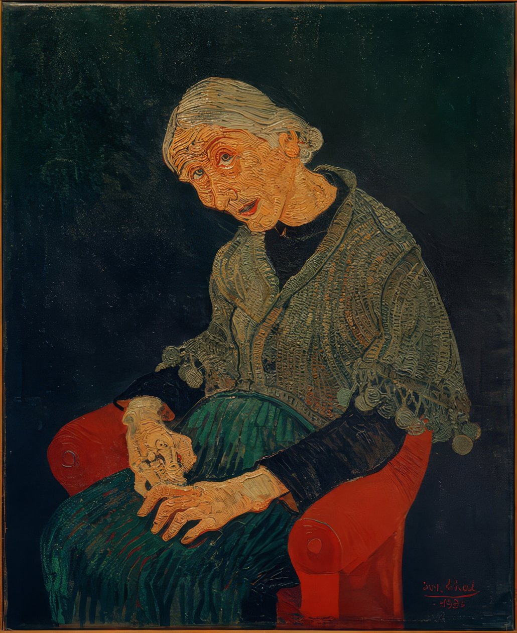 Oude Parijse vrouw door Josef Scharl