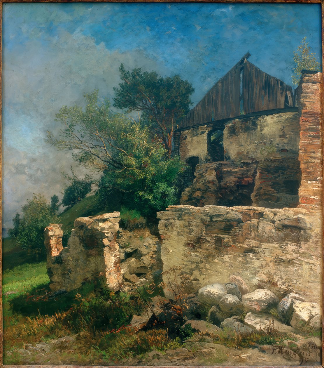 Oude schuur bij Tölz door Josef Wenglein