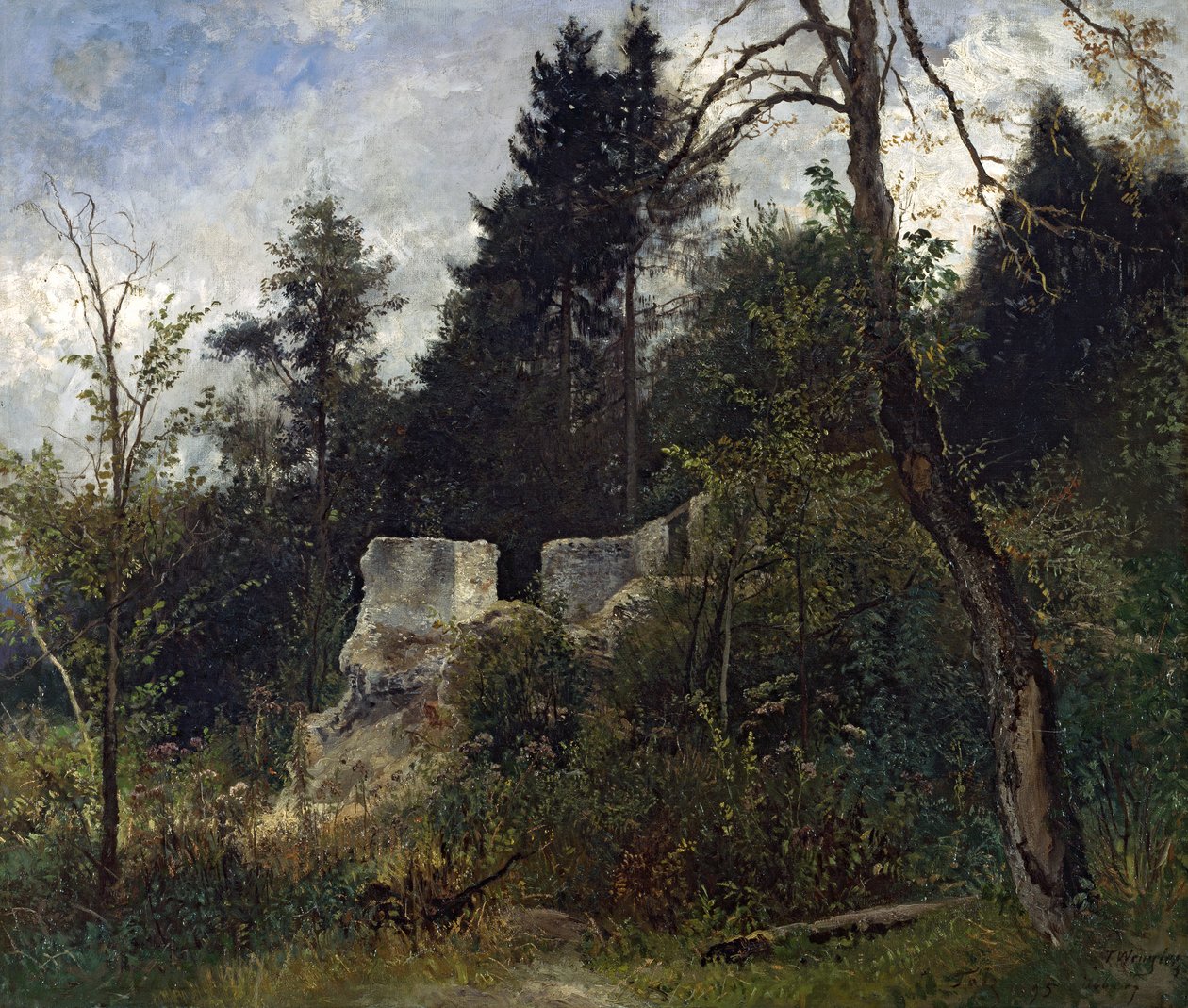 Landschap met Ruïne door Josef Wenglein